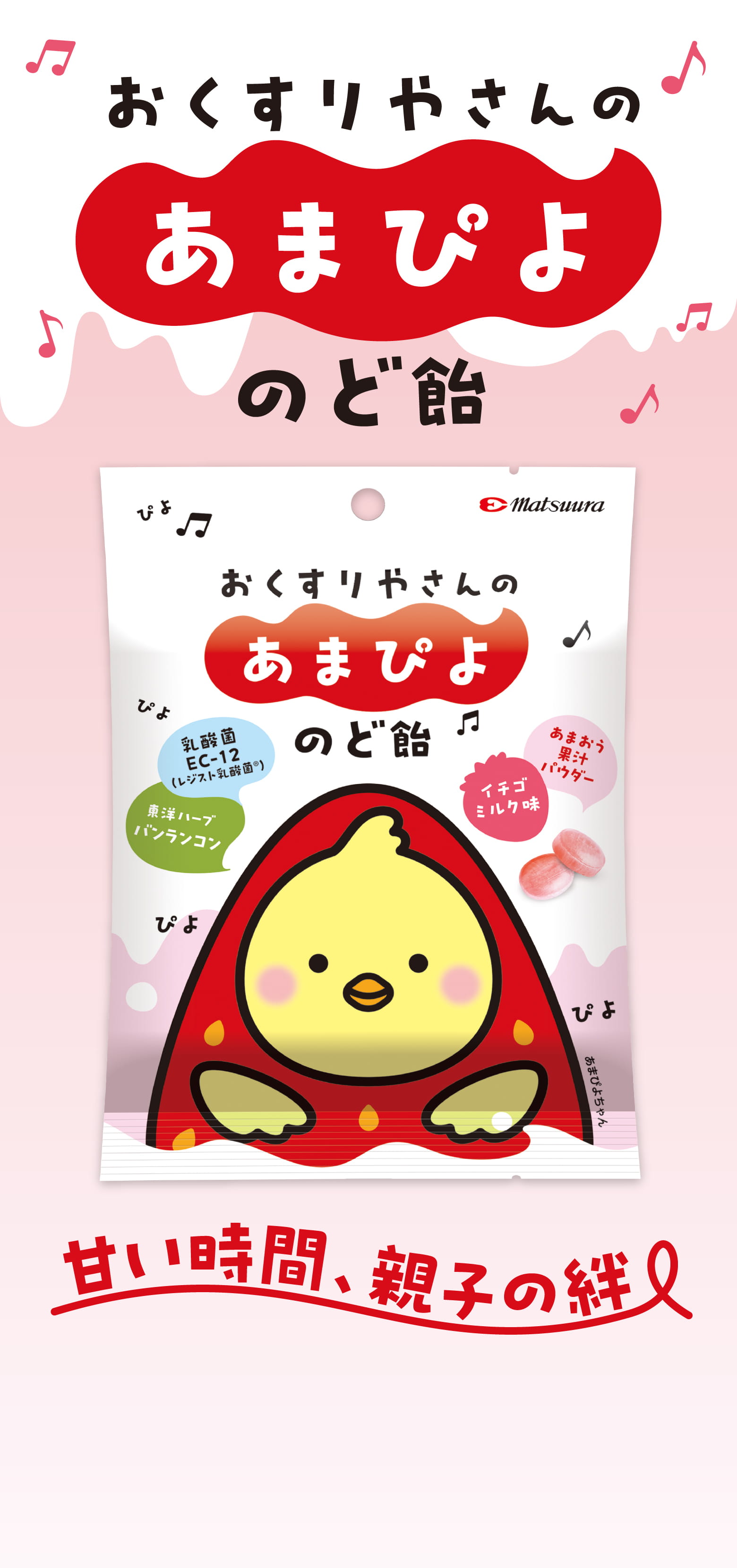 おくすりやさんのあまぴよのど飴 甘い時間、親子の絆