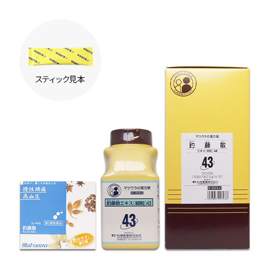 釣藤散（ちょうとうさん）エキス〔細粒〕43 - 慢性の頭痛、神経症